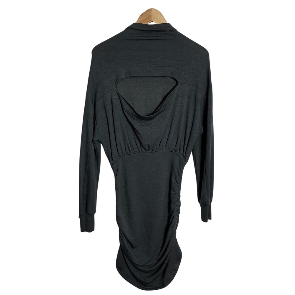 Daily Practice Women's Small Gray Ruched Cutout Mini Dress Soft - Picture 3 of 12